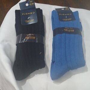 Piombo Men's Dress Socks in Black and Blue